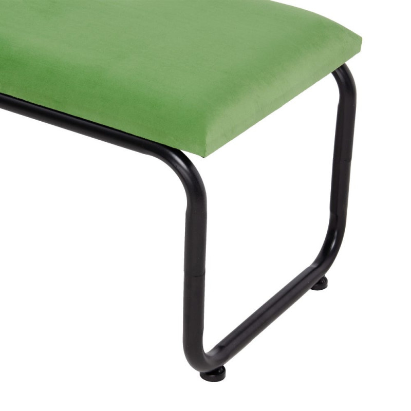 Banc 2 places en Velours Vert Métal Noir Neil - 9