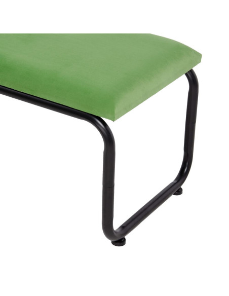 Banc 2 places en Velours Vert Métal Noir Neil - 9