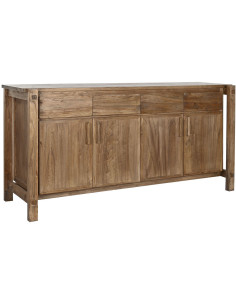 Grand Buffet moderne Bas 4 portes 4 tiroirs en Bois d'orme recyclé Naturel Luanco - 1
