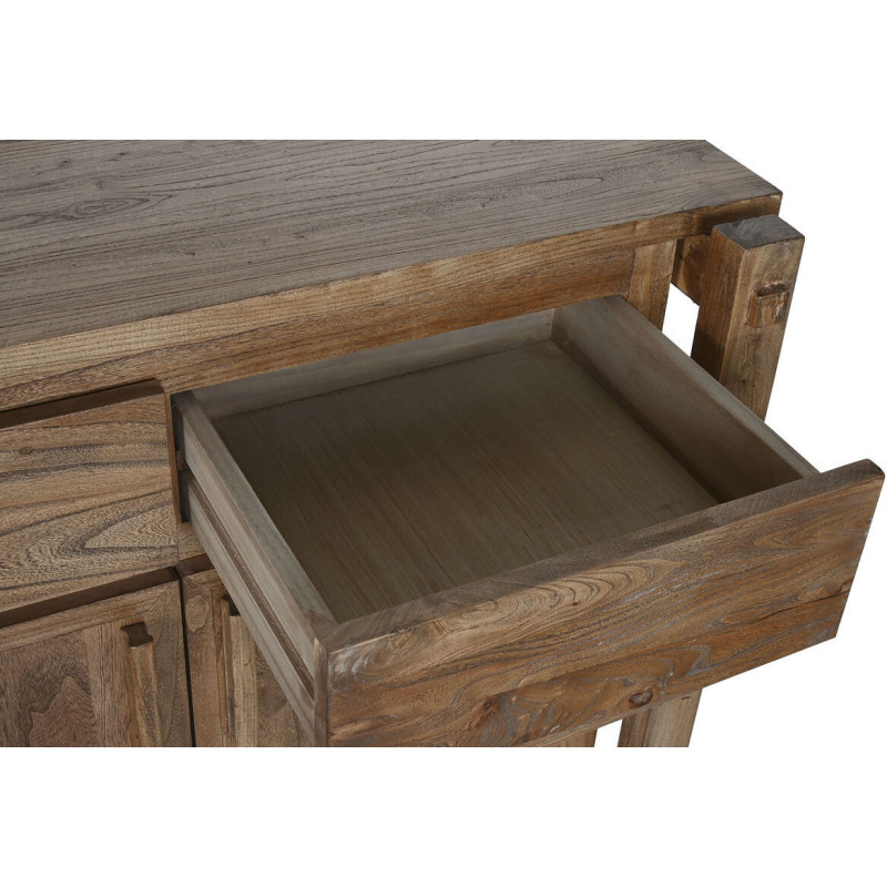 Grand Buffet moderne Bas 4 portes 4 tiroirs en Bois d'orme recyclé Naturel Luanco - 3
