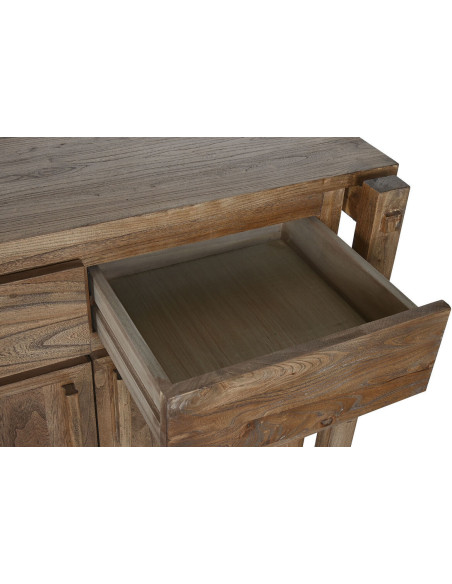 Grand Buffet moderne Bas 4 portes 4 tiroirs en Bois d'orme recyclé Naturel Luanco - 3