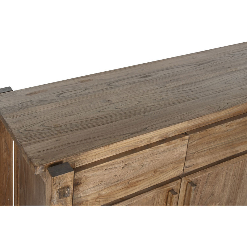 Grand Buffet moderne Bas 4 portes 4 tiroirs en Bois d'orme recyclé Naturel Luanco - 5