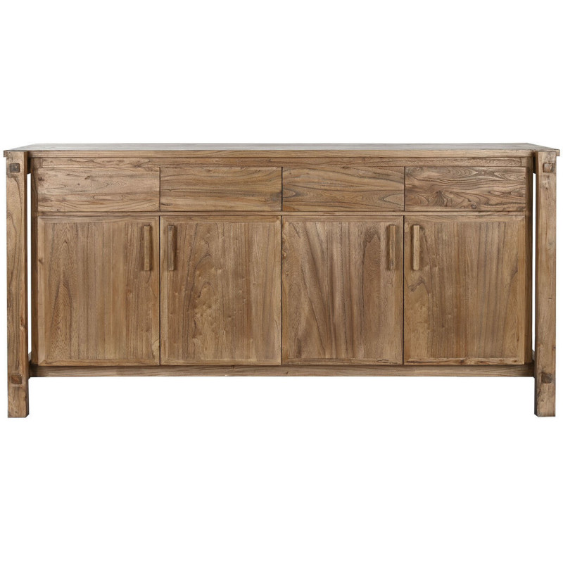 Grand Buffet moderne Bas 4 portes 4 tiroirs en Bois d'orme recyclé Naturel Luanco - 6