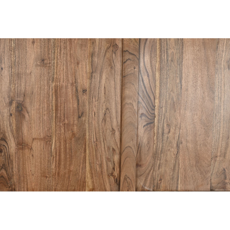 Grand Buffet Vitrine moderne Haut 4 portes 4 tiroirs 4 étagères en Bois d'acacia Marron Verre Transparent Vilafames - 8