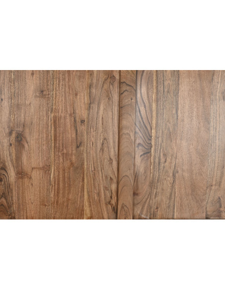 Grand Buffet Vitrine moderne Haut 4 portes 4 tiroirs 4 étagères en Bois d'acacia Marron Verre Transparent Vilafames - 8