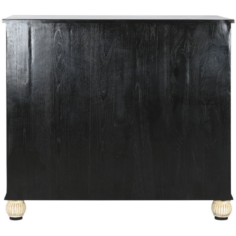 Commode artisanale moderne 3 tiroirs en Os Noir Blanc ivoire Palos - 2
