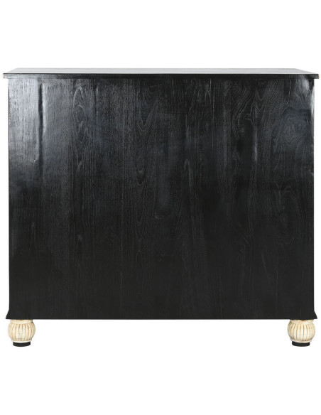Commode artisanale moderne 3 tiroirs en Os Noir Blanc ivoire Palos - 2