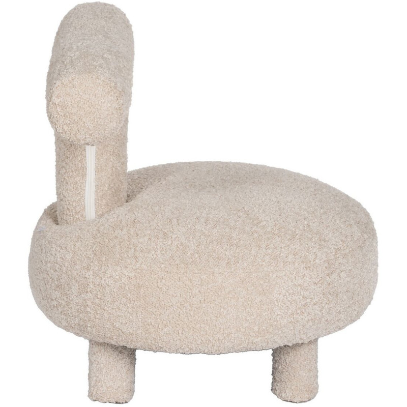 Fauteuil original Bouclette bas en Tissu Beige Bouclé Bois de pin Bloro - 3