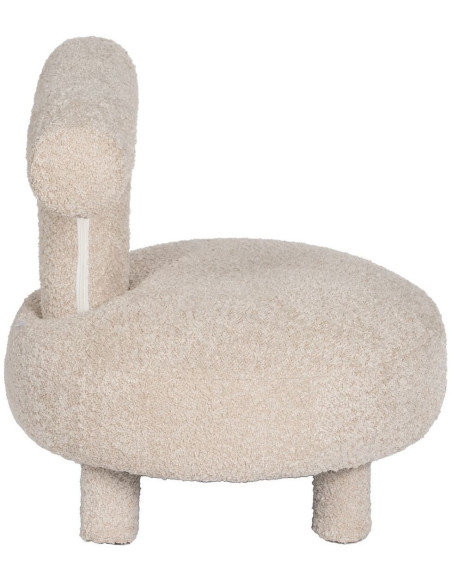 Fauteuil original Bouclette bas en Tissu Beige Bouclé Bois de pin Bloro - 3