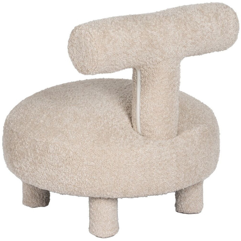 Fauteuil original Bouclette bas en Tissu Beige Bouclé Bois de pin Bloro - 4