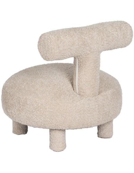 Fauteuil original Bouclette bas en Tissu Beige Bouclé Bois de pin Bloro - 4
