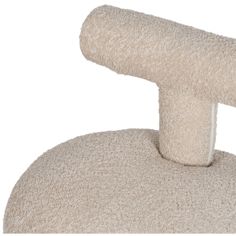 Fauteuil original Bouclette bas en Tissu Beige Bouclé Bois de pin Bloro - 6