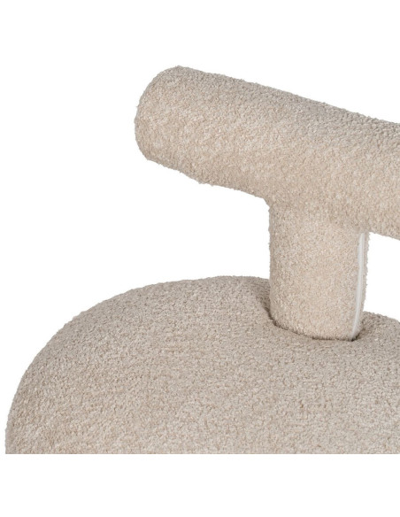 Fauteuil original Bouclette bas en Tissu Beige Bouclé Bois de pin Bloro - 6
