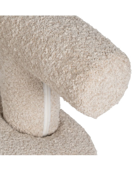 Fauteuil original Bouclette bas en Tissu Beige Bouclé Bois de pin Bloro - 7