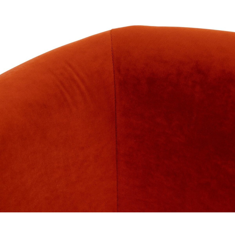 Grand Fauteuil moderne chic en Velours Rouge Bois d'hévéa Naturel Bueu - 7