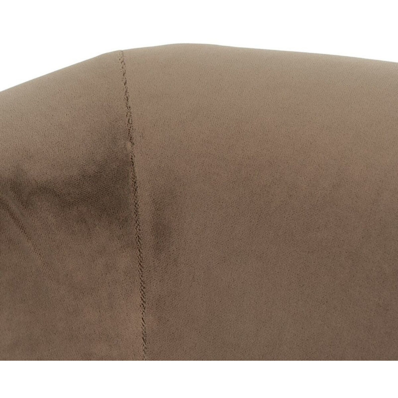 Grand Fauteuil moderne chic en Velours Taupe Bois d'hévéa Naturel Bueu - 7