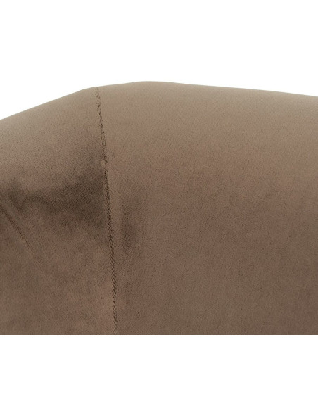 Grand Fauteuil moderne chic en Velours Taupe Bois d'hévéa Naturel Bueu - 7