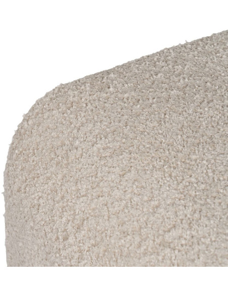 Pouf original Bouclette Rectangulaire en Tissu Beige Bouclé Bois de pin Bloro - 2