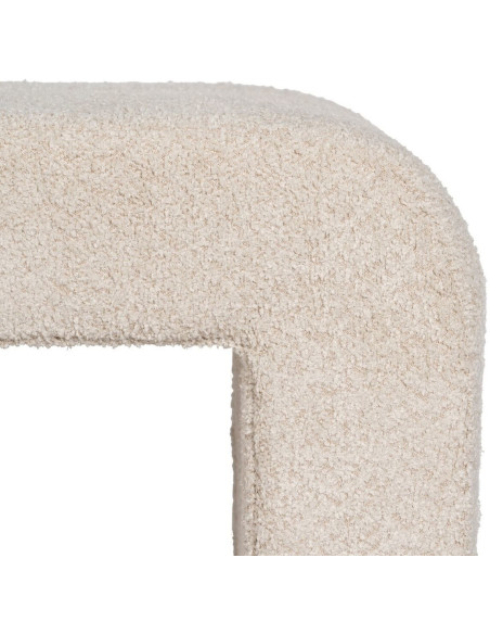 Pouf original Bouclette Rectangulaire en Tissu Beige Bouclé Bois de pin Bloro - 4