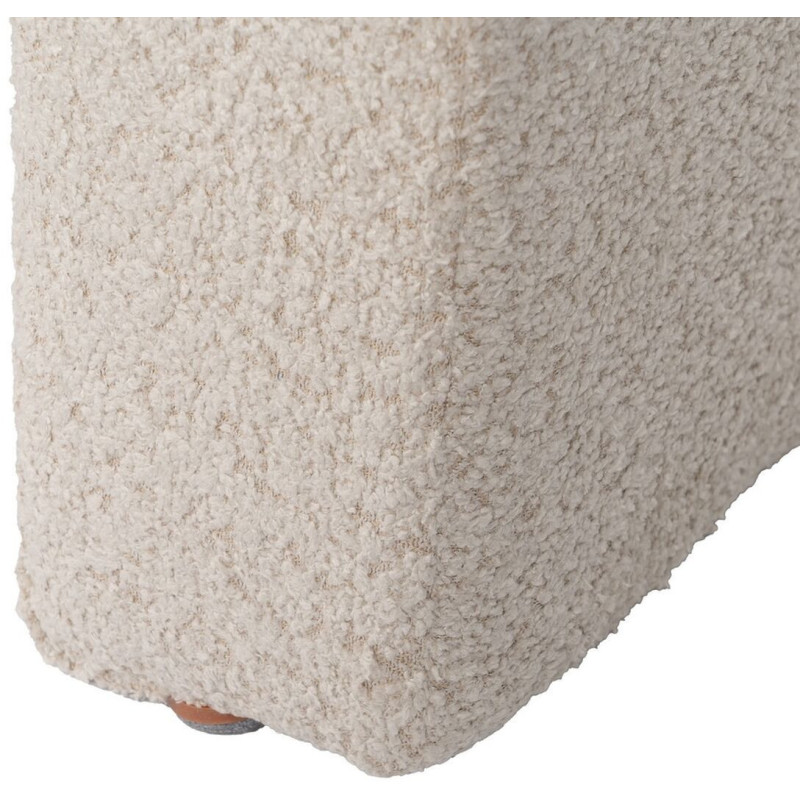 Pouf original Bouclette Rectangulaire en Tissu Beige Bouclé Bois de pin Bloro - 6