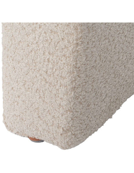 Pouf original Bouclette Rectangulaire en Tissu Beige Bouclé Bois de pin Bloro - 6