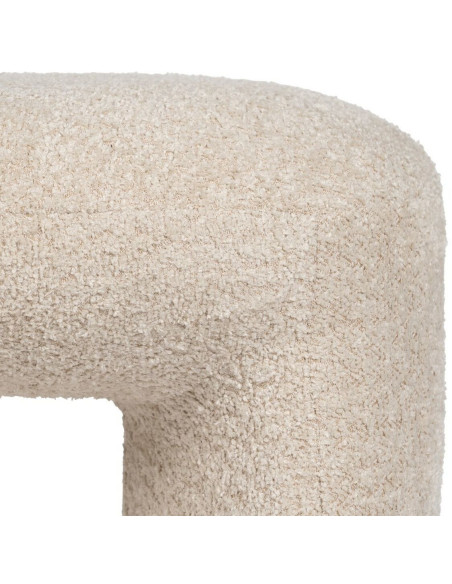 Pouf original Bouclette Ovale en Tissu Beige Bouclé Bois de pin Bloro - 5