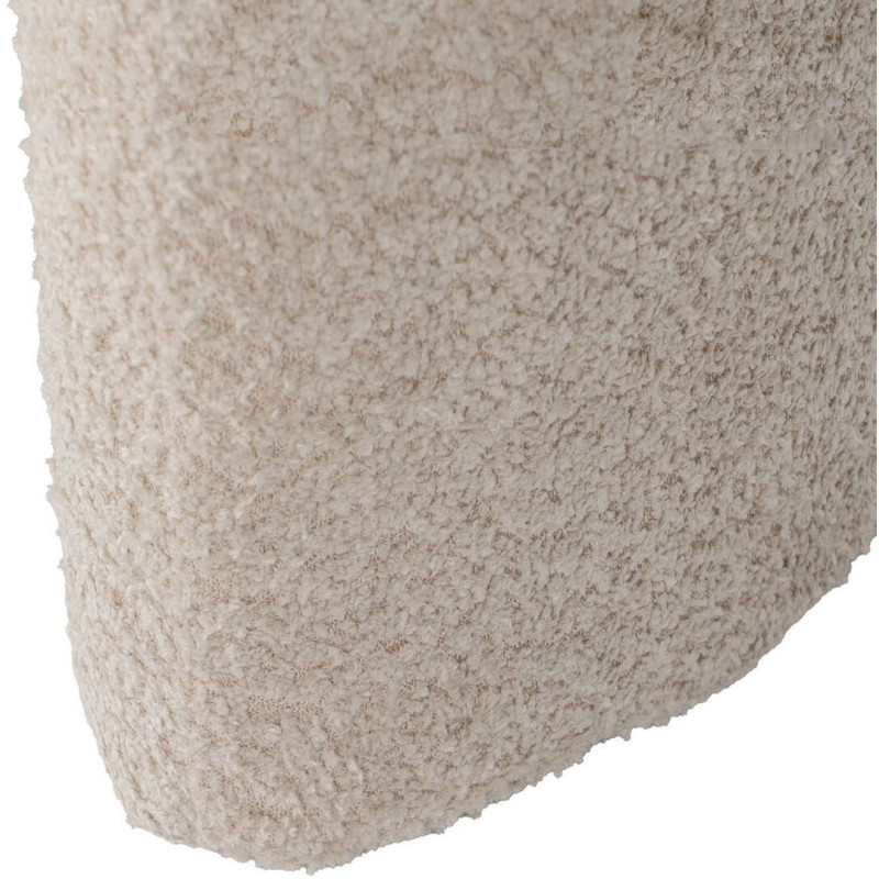 Pouf original Bouclette Ovale en Tissu Beige Bouclé Bois de pin Bloro - 6