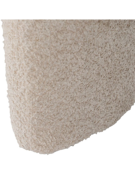 Pouf original Bouclette Ovale en Tissu Beige Bouclé Bois de pin Bloro - 6