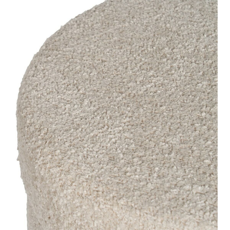 Pouf original Bouclette Rond en Tissu Beige Bouclé Bois de pin Bloro - 3