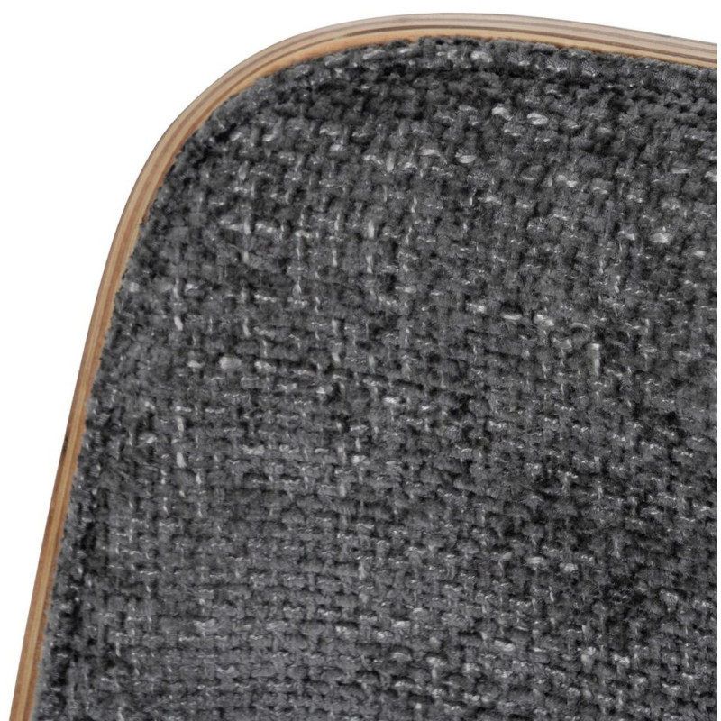 Chaise de bureau moderne à roulettes en Tissu Gris Bois de noyer Naturel Métal Argenté Vryna - 7