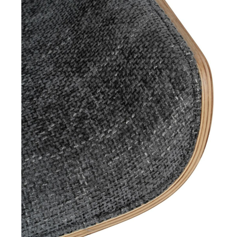 Chaise de bureau moderne à roulettes en Tissu Gris Bois de noyer Naturel Métal Argenté Vryna - 8