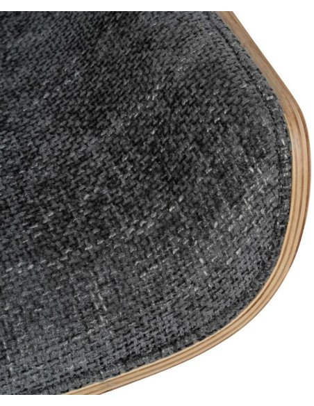 Chaise de bureau moderne à roulettes en Tissu Gris Bois de noyer Naturel Métal Argenté Vryna - 8