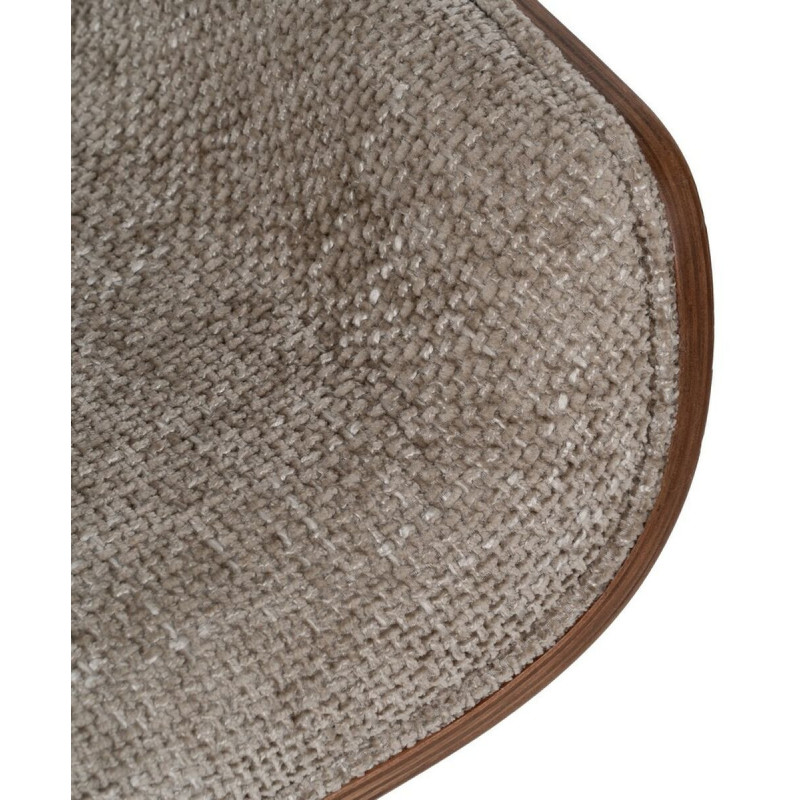 Chaise de bureau moderne à roulettes en Tissu Beige Bois de noyer Marron Métal Noir Vryna - 8