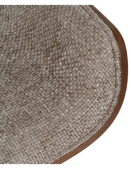 Chaise de bureau moderne à roulettes en Tissu Beige Bois de noyer Marron Métal Noir Vryna - 8