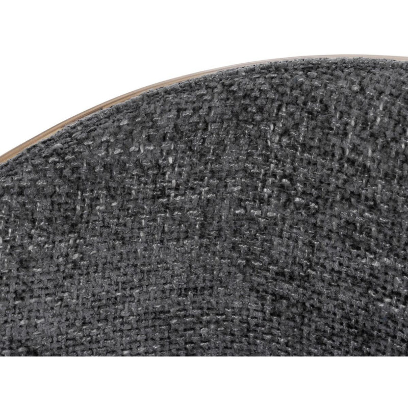 Chaise de bureau moderne à roulettes en Tissu Gris Bois de noyer Naturel Métal Argenté Yoril - 8