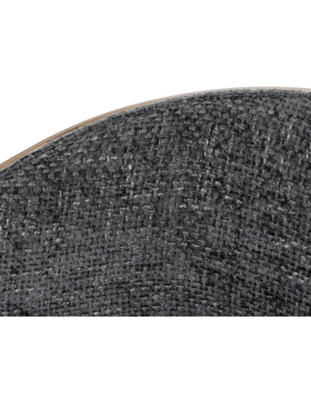 Chaise de bureau moderne à roulettes en Tissu Gris Bois de noyer Naturel Métal Argenté Yoril - 8