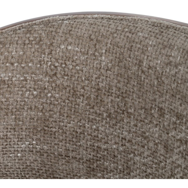 Chaise de bureau moderne à roulettes en Tissu Beige Bois de noyer Marron Métal Noir Yoril - 8