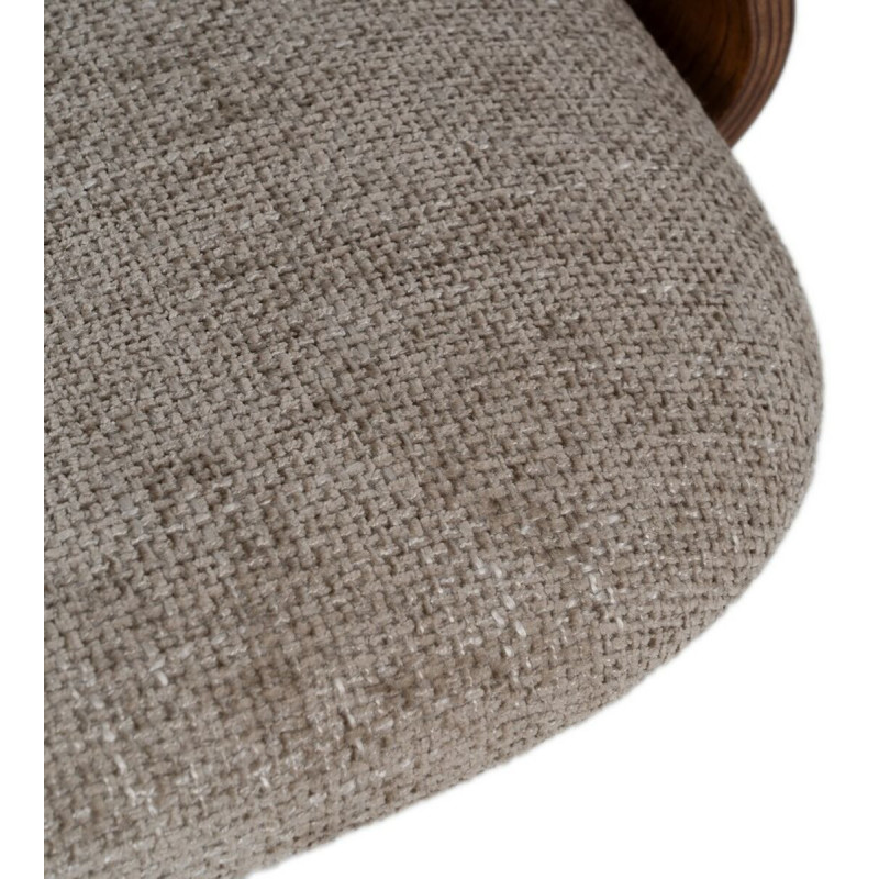 Chaise de bureau design à roulettes en Tissu Beige Bois de chêne Marron Métal Noir Xylos - 8