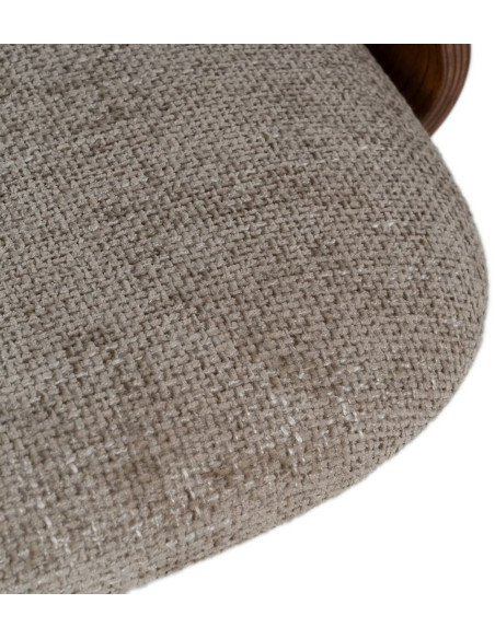 Chaise de bureau design à roulettes en Tissu Beige Bois de chêne Marron Métal Noir Xylos - 8