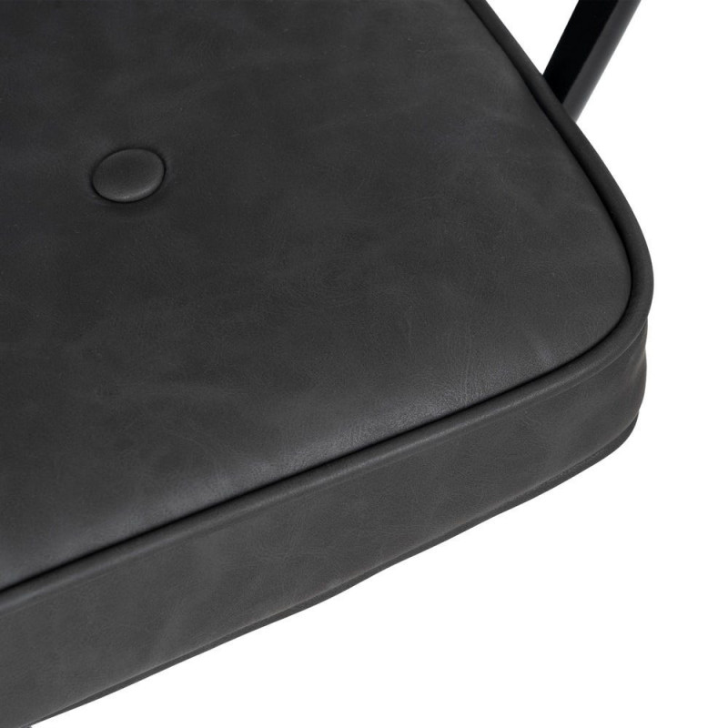 Chaise de bureau sur roulettes en Polyuréthane Noir Métal Noir Alice - 8