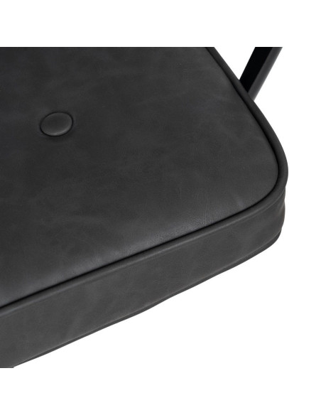 Chaise de bureau sur roulettes en Polyuréthane Noir Métal Noir Alice - 8