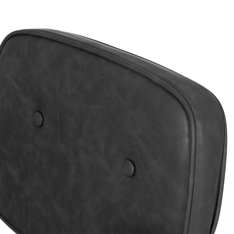 Chaise de bureau sur roulettes en Polyuréthane Noir Métal Noir Alice - 9