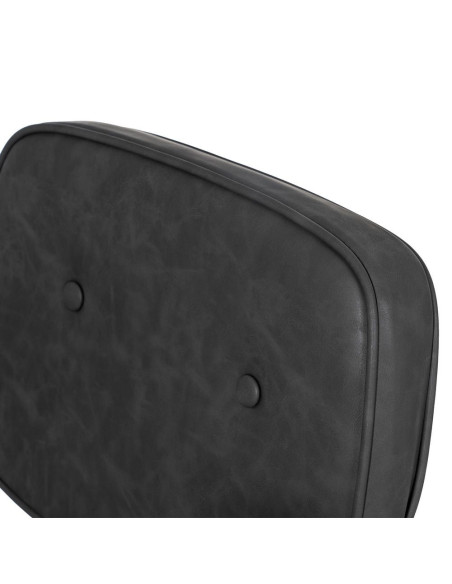 Chaise de bureau sur roulettes en Polyuréthane Noir Métal Noir Alice - 9