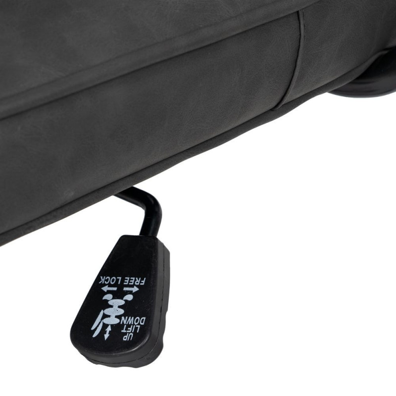 Chaise de bureau sur roulettes en Polyuréthane Noir Métal Noir Alice - 12