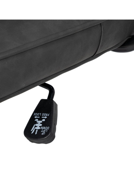 Chaise de bureau sur roulettes en Polyuréthane Noir Métal Noir Alice - 12