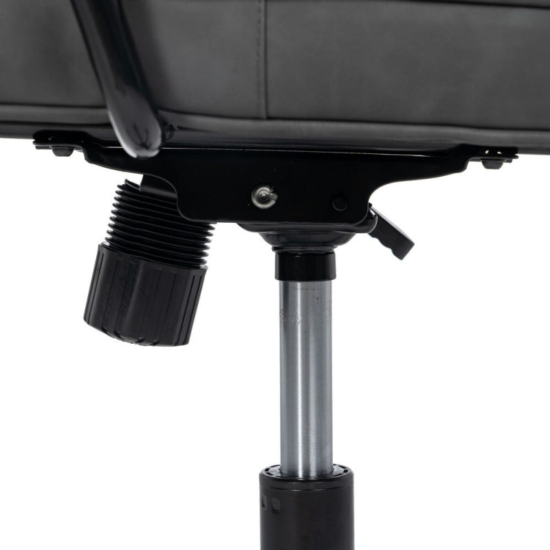 Chaise de bureau sur roulettes en Polyuréthane Noir Métal Noir Alice - 13