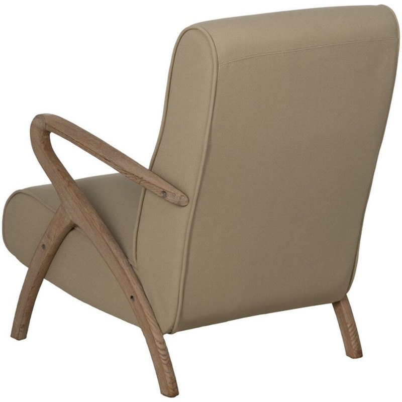 Fauteuil moderne en Tissu Beige Bois d'hévéa Naturel Aguimes - 4
