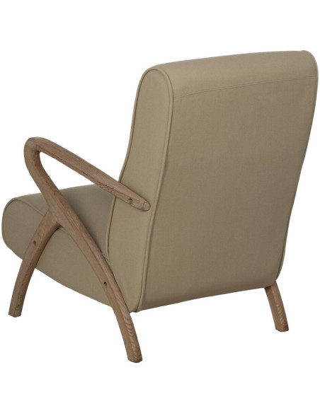 Fauteuil moderne en Tissu Beige Bois d'hévéa Naturel Aguimes - 4