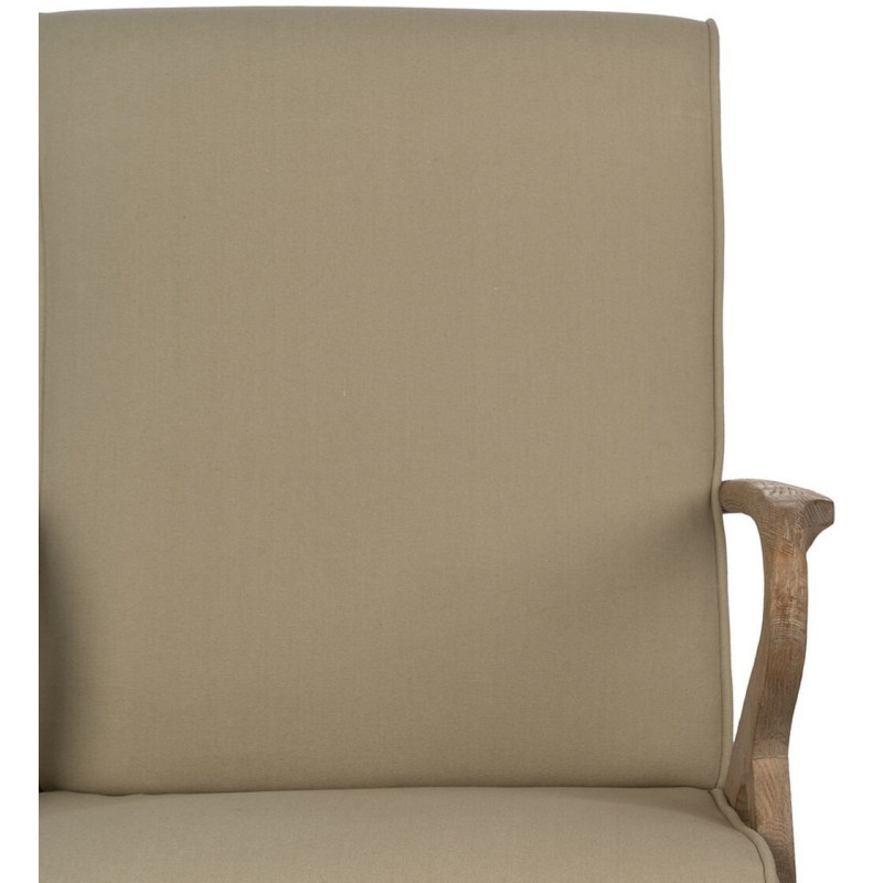 Fauteuil moderne en Tissu Beige Bois d'hévéa Naturel Aguimes - 5