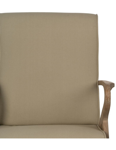 Fauteuil moderne en Tissu Beige Bois d'hévéa Naturel Aguimes - 5